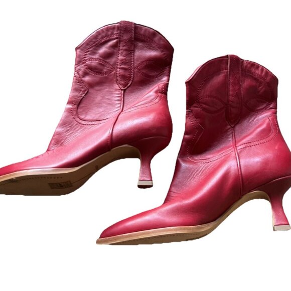 Dolce Vita Women's Size 8.5 Angel Western Cowboy Boots Booties Love Bright Red - Picture 1 of 16